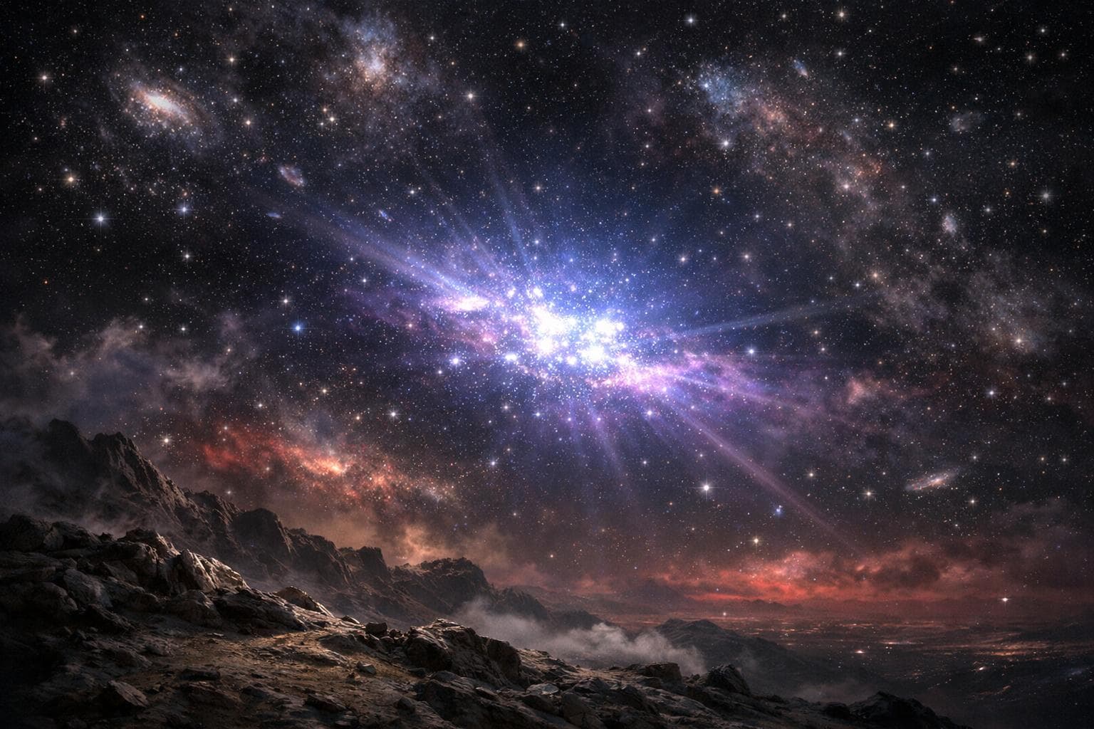 AI illustration for Ultraviolet Glimmers from the Early Universe: A Galaxy's Ancient Light Illuminates Cosmic History